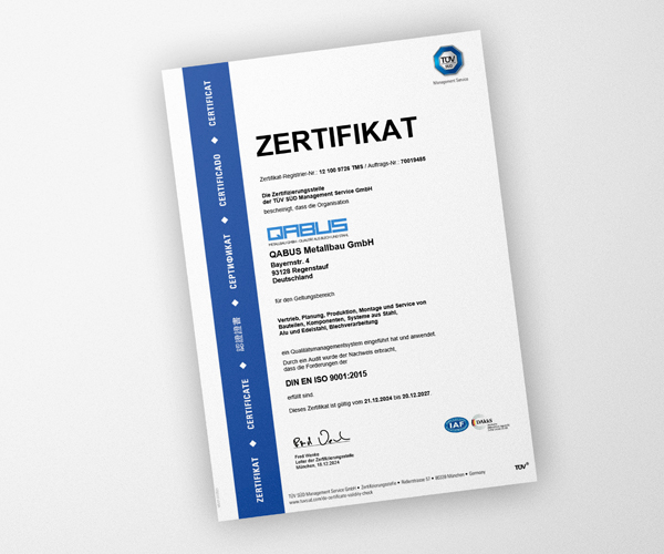 ISO Zertifikat QABUS, Download