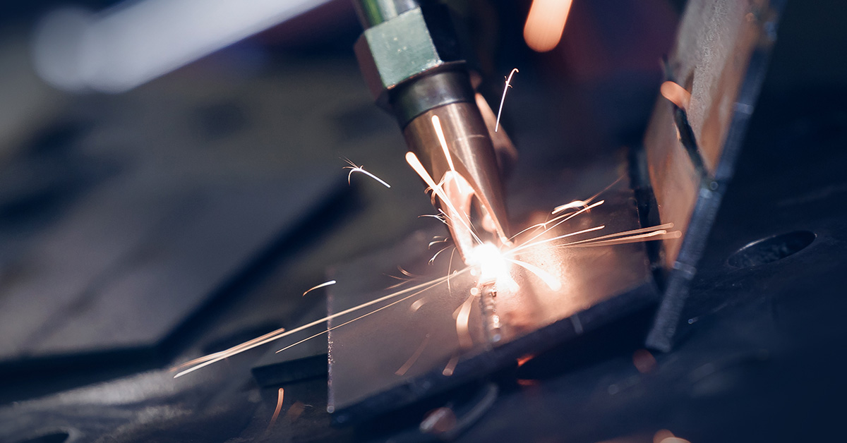 Nahaufnahme beim Laserschweißen